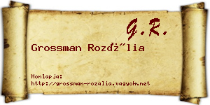 Grossman Rozália névjegykártya